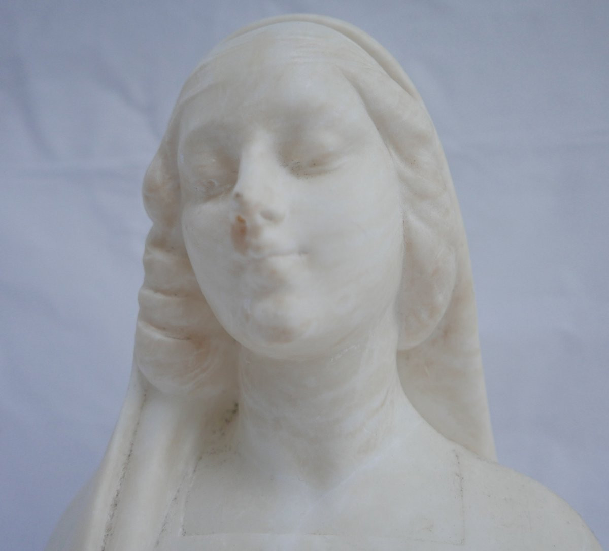 Guglielmo Pugi Statuette Of A Woman In Alabaster 19th Century-photo-3