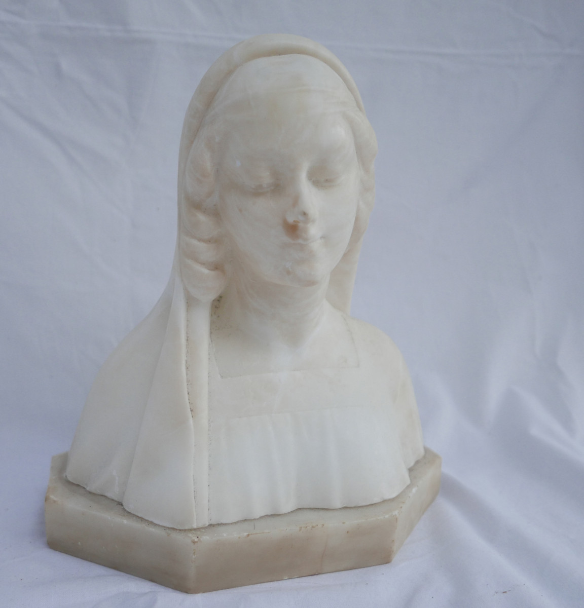 Guglielmo Pugi Statuette Of A Woman In Alabaster 19th Century
