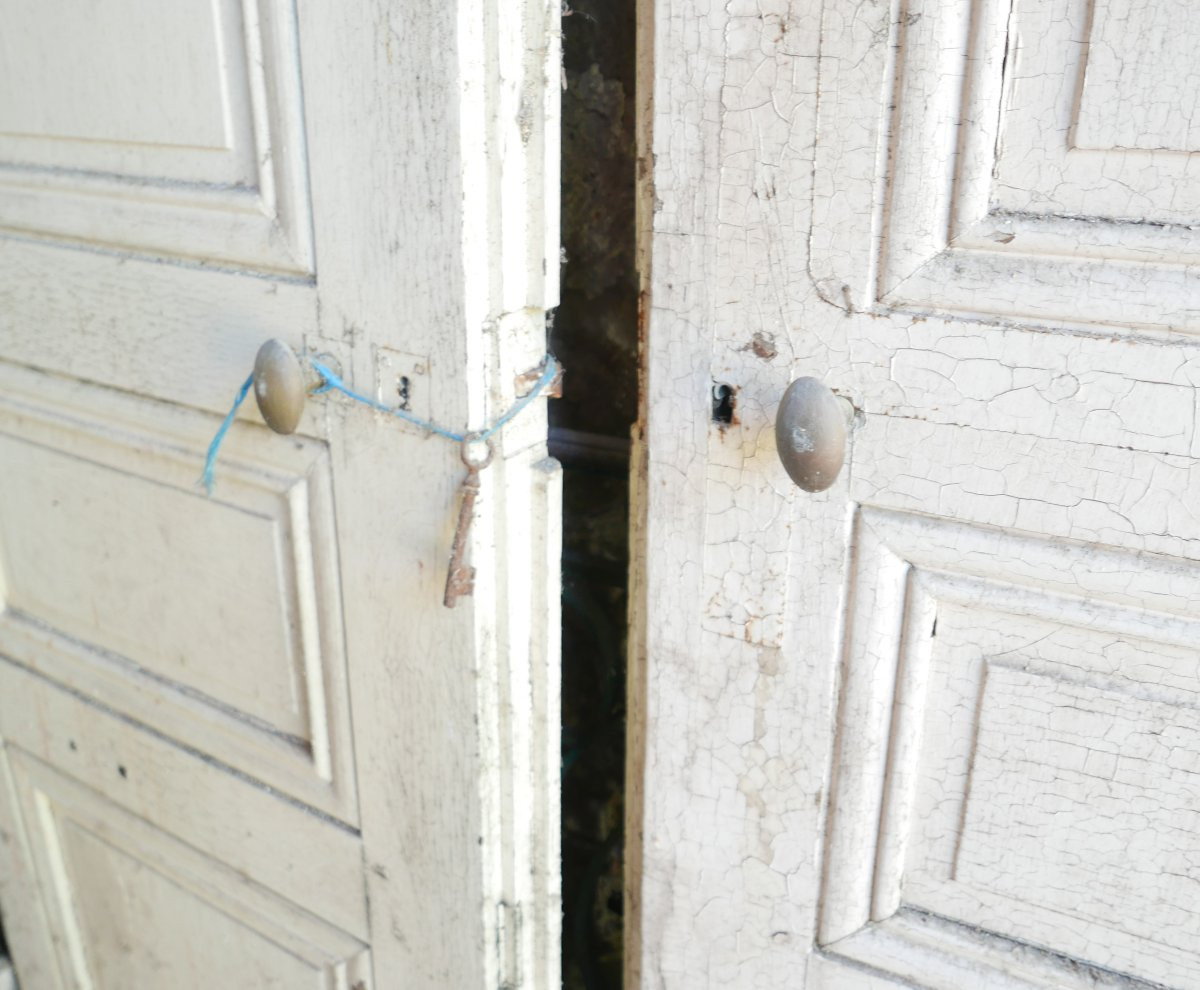 4 Large Antique Haussmann Interior Doors From The 19th Century-photo-3