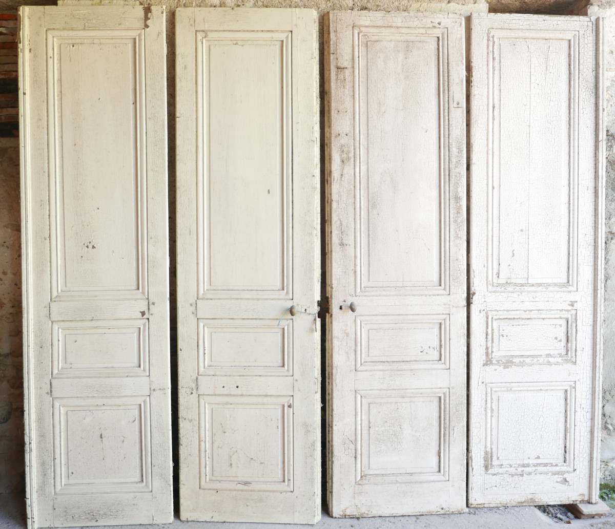 4 Large Antique Haussmann Interior Doors From The 19th Century