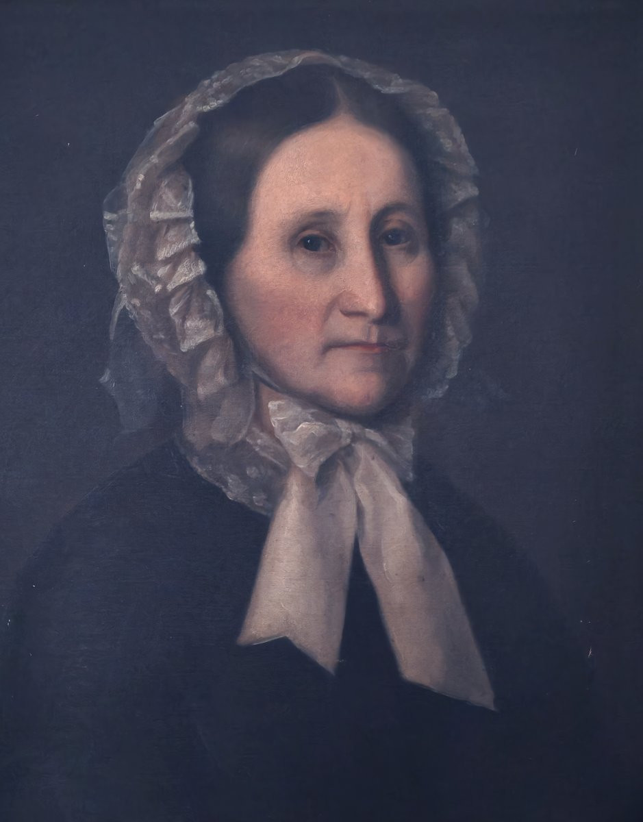 Tableau Portrait de Femme Epoque Louis Philippe Huile/Toile du XIXème siècle-photo-2