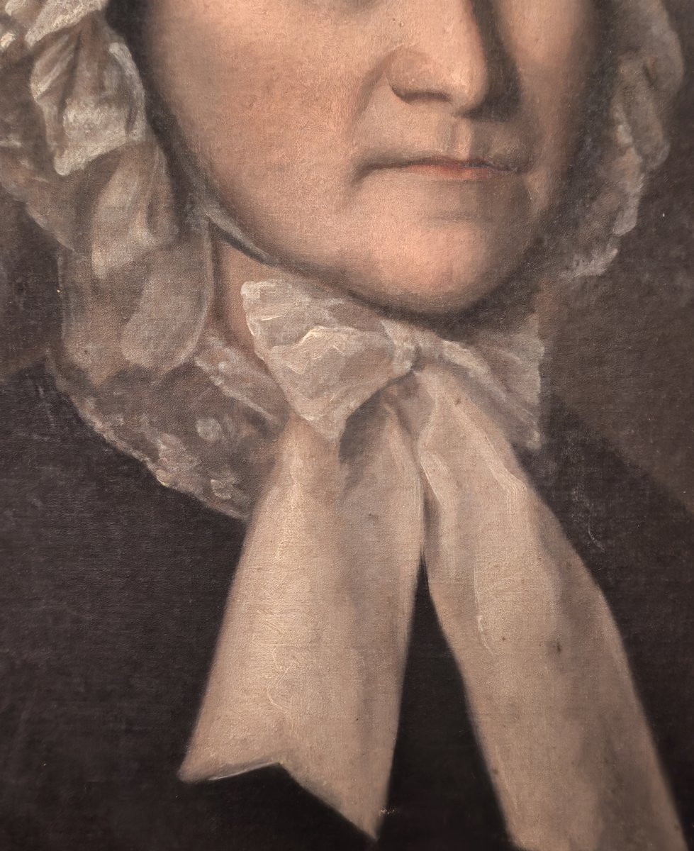 Tableau Portrait de Femme Epoque Louis Philippe Huile/Toile du XIXème siècle-photo-2