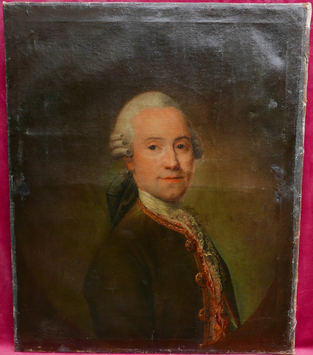 Portrait d'un Homme Epoque Louis XVI Huile/Toile du XVIIIème siècle-photo-2