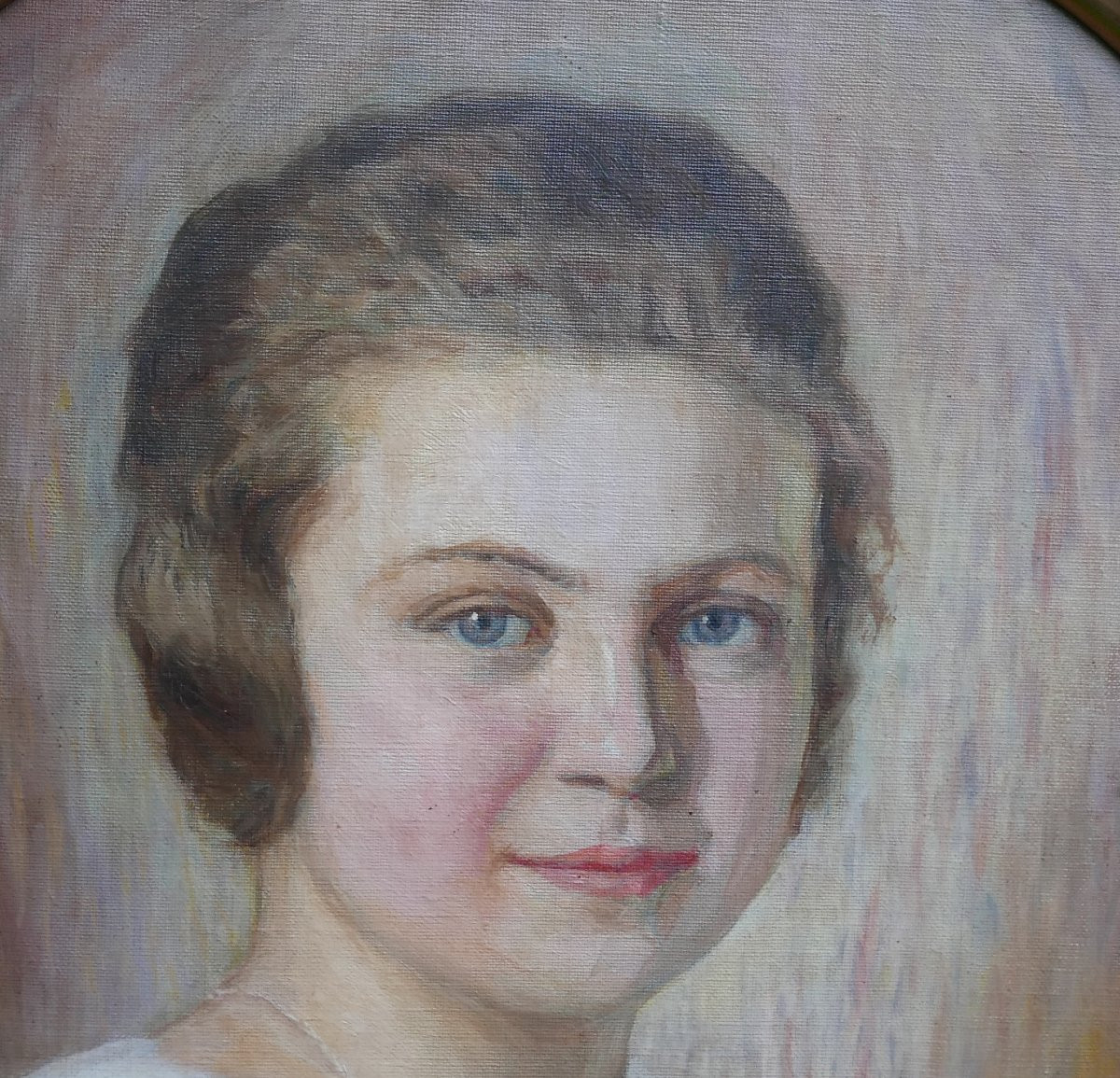 Jules De Kaan-albest Portrait Of A Woman Oil/canvas Board Early 20th Century-photo-2