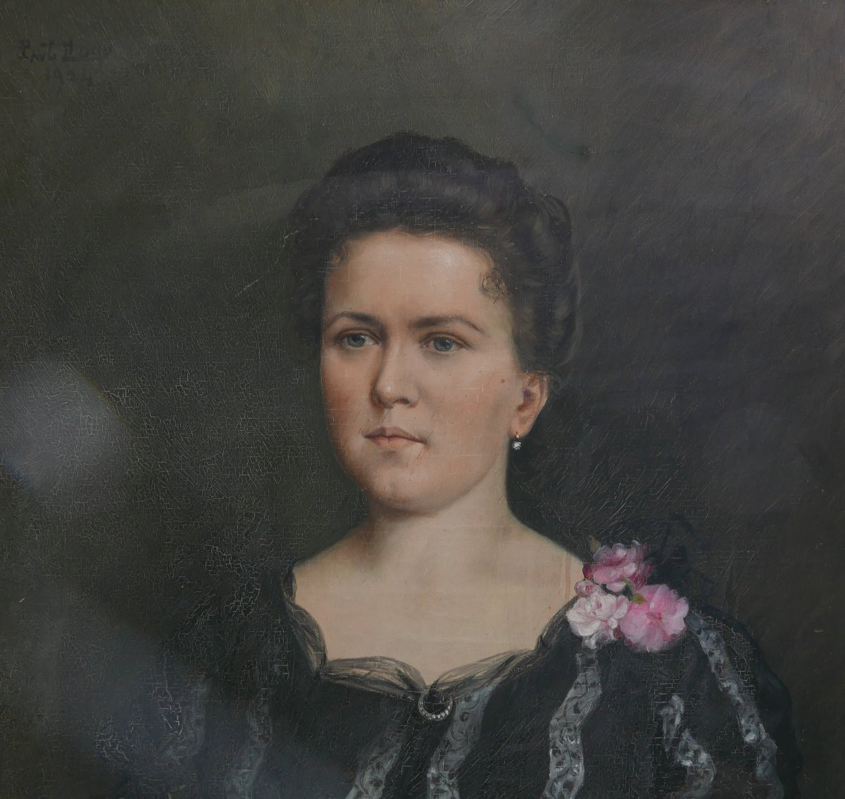 Mogy Portrait de Femme Signé Huile/Toile début XXème siècle-photo-4