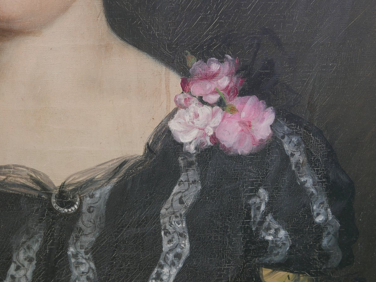 Mogy Portrait de Femme Signé Huile/Toile début XXème siècle-photo-2