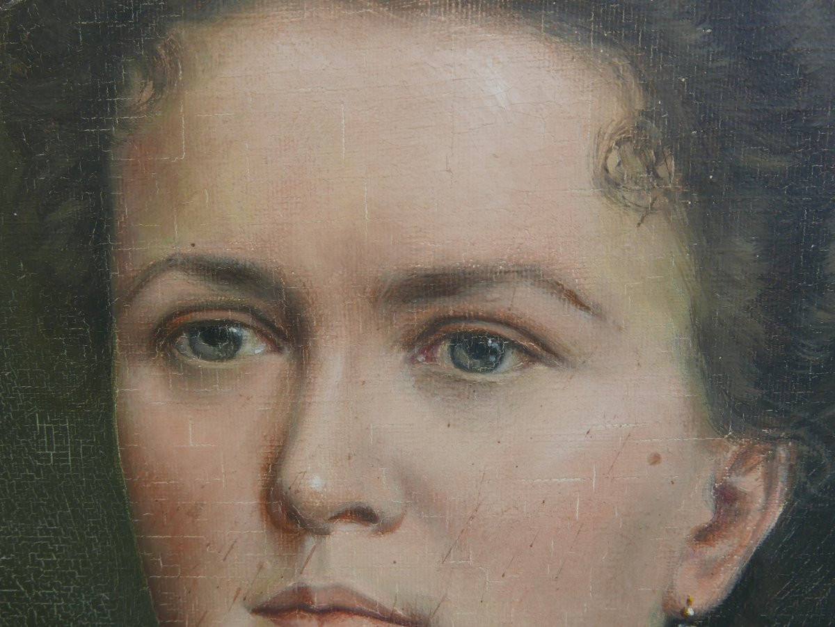 Mogy Portrait de Femme Signé Huile/Toile début XXème siècle-photo-3