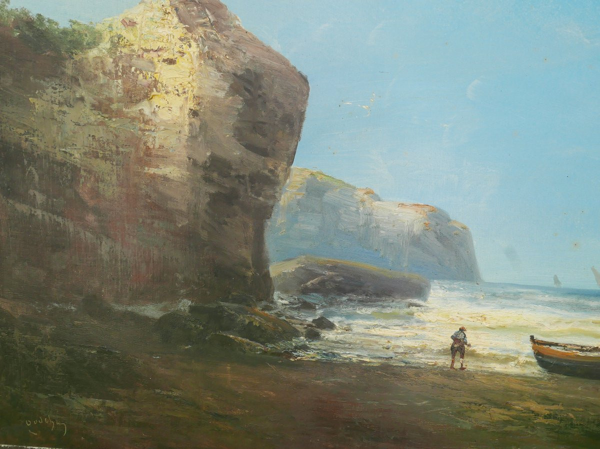 Godchaux Large Seascape Seaside Oil/canvas 19th Century Signed-photo-4