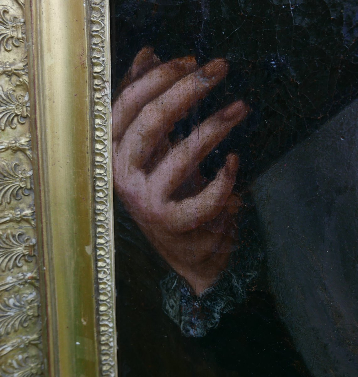 Portrait d'Homme Ecclésiastique Epoque Louis XV Huile/Toile du XVIIIème siècle-photo-5