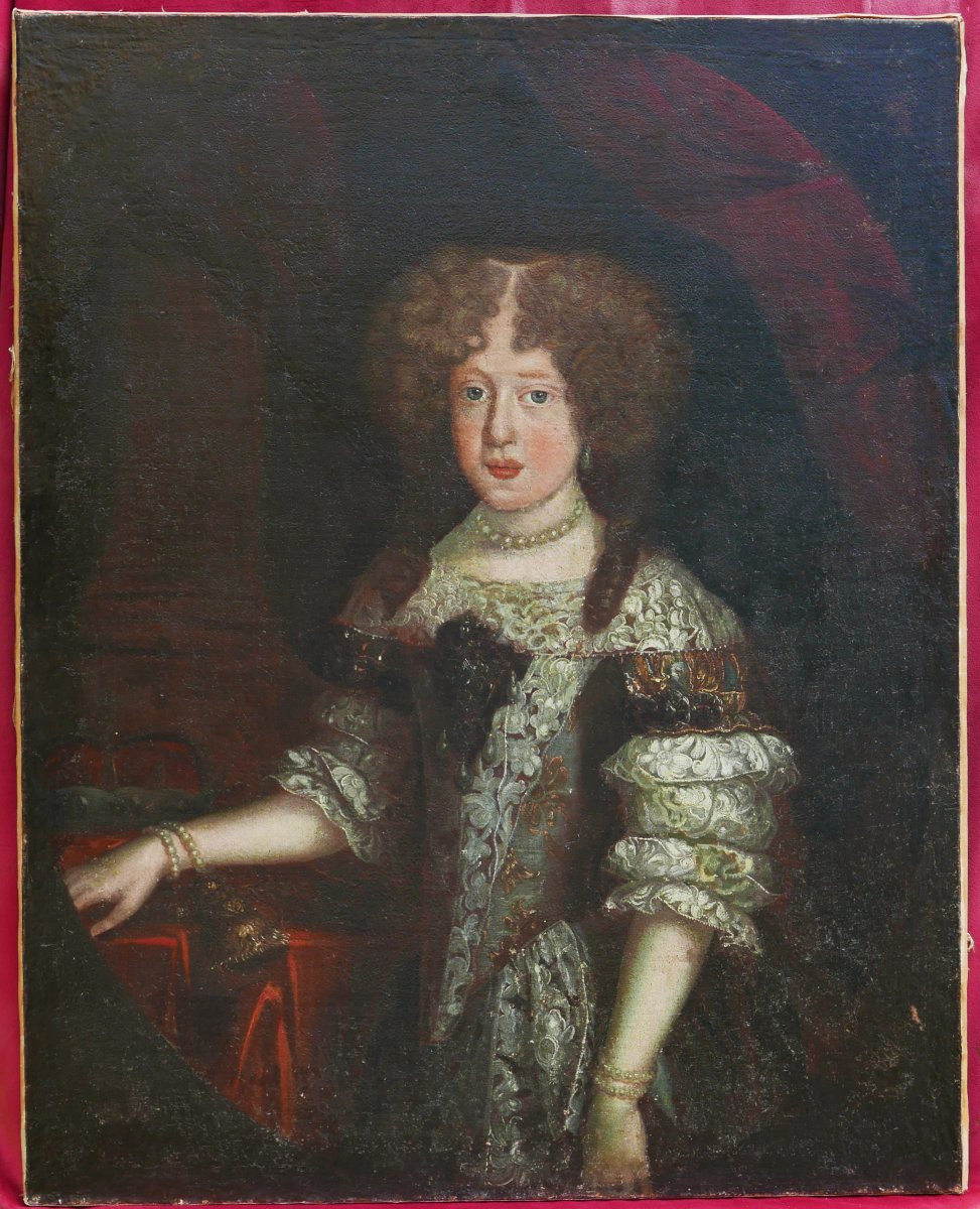 Portrait Of A Princess, Louis XIV Period, 17th Century Oil/canvas-photo-2