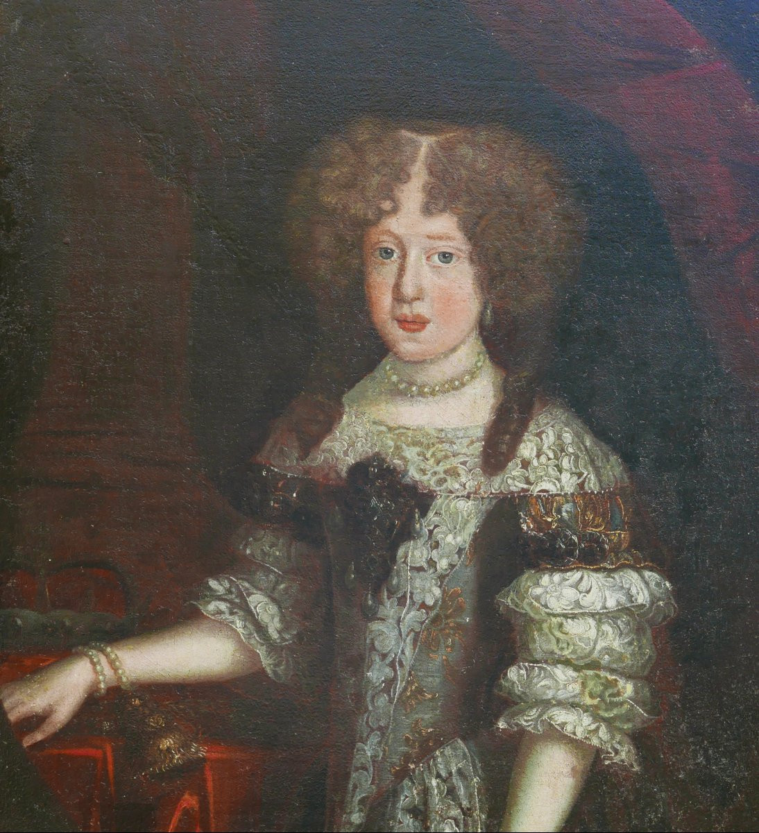 Portrait Of A Princess, Louis XIV Period, 17th Century Oil/canvas-photo-4