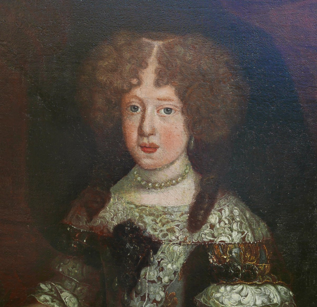 Portrait Of A Princess, Louis XIV Period, 17th Century Oil/canvas-photo-1