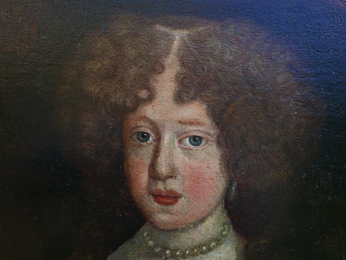 Portrait Of A Princess, Louis XIV Period, 17th Century Oil/canvas-photo-3