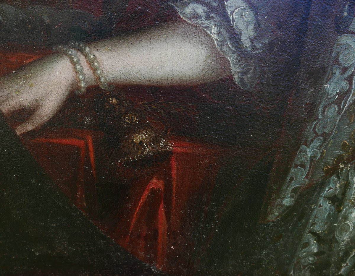 Portrait Of A Princess, Louis XIV Period, 17th Century Oil/canvas-photo-5