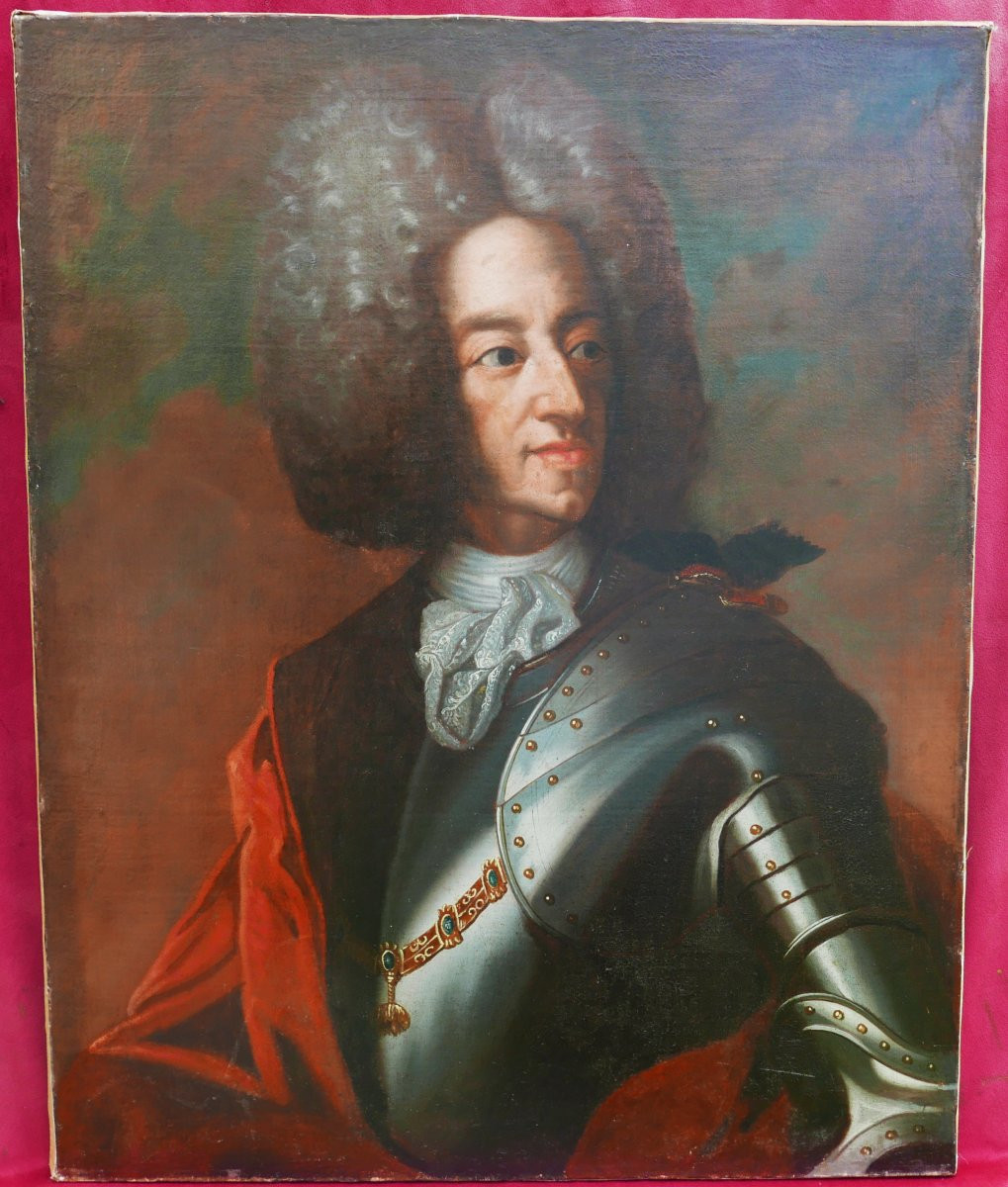 Portrait Of A Man Maximilian II Emmanuel Of Bavaria Oil/canvas 17th Century-photo-2