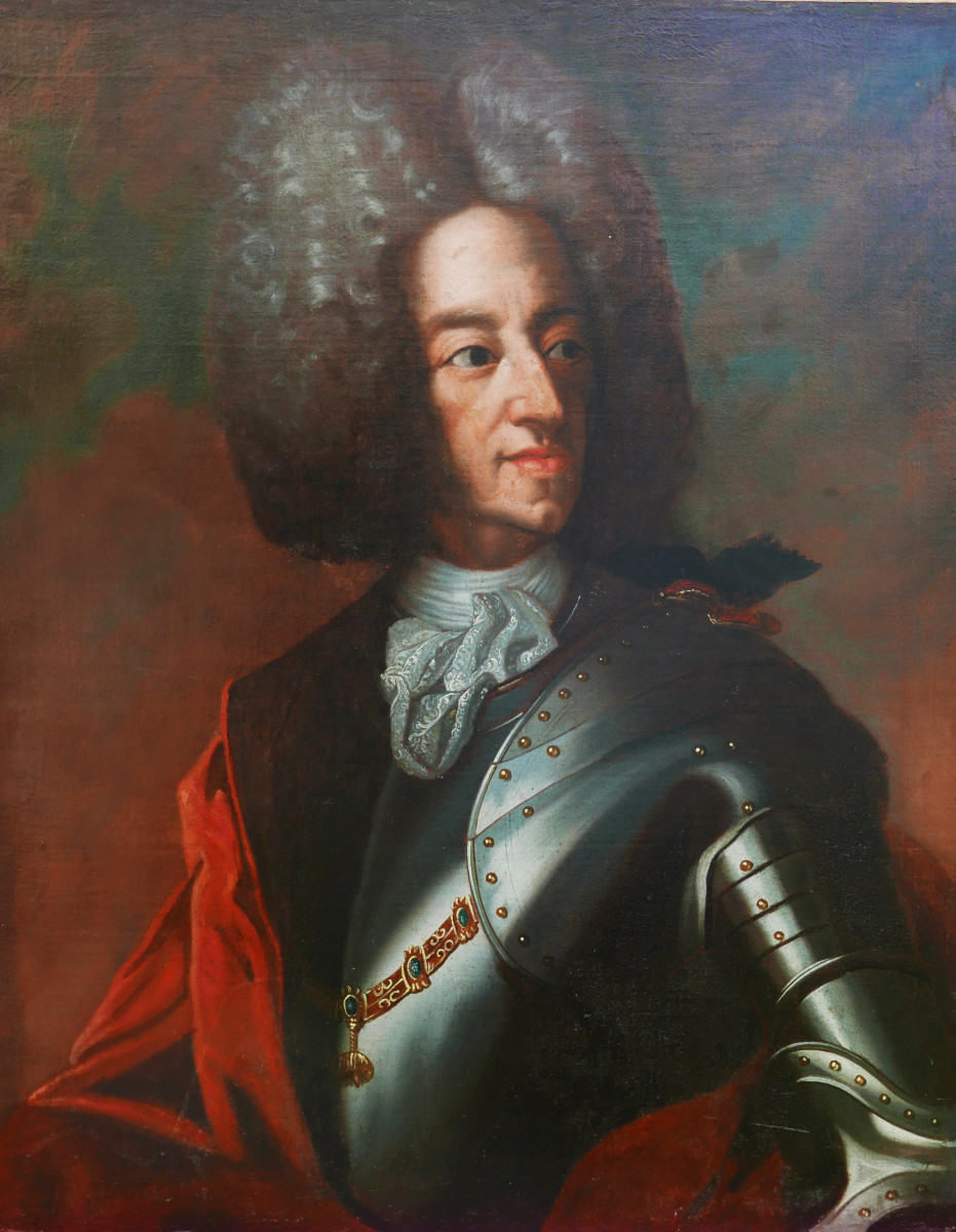 Portrait Of A Man Maximilian II Emmanuel Of Bavaria Oil/canvas 17th Century