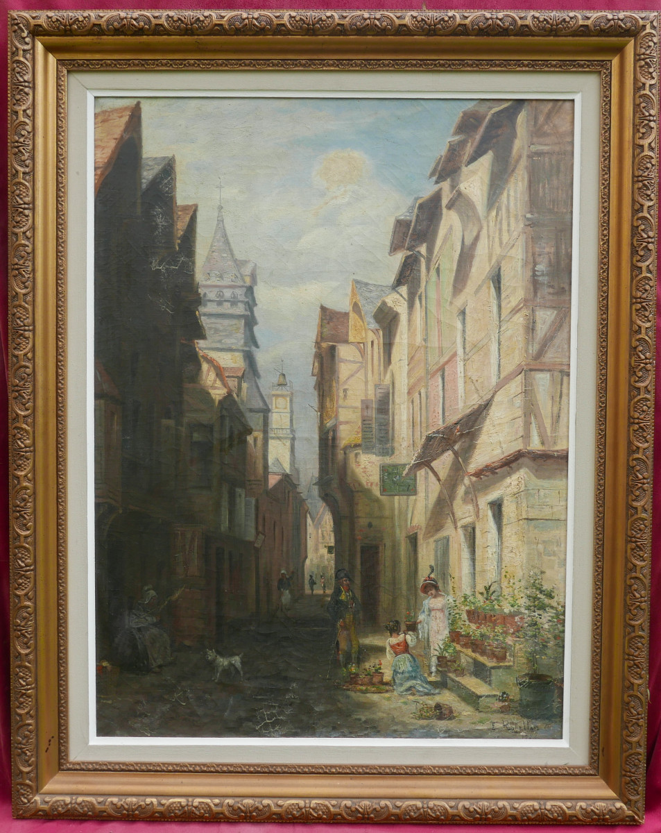 Emile Robellaz Genre Scene Swiss School Oil/canvas 19th Century