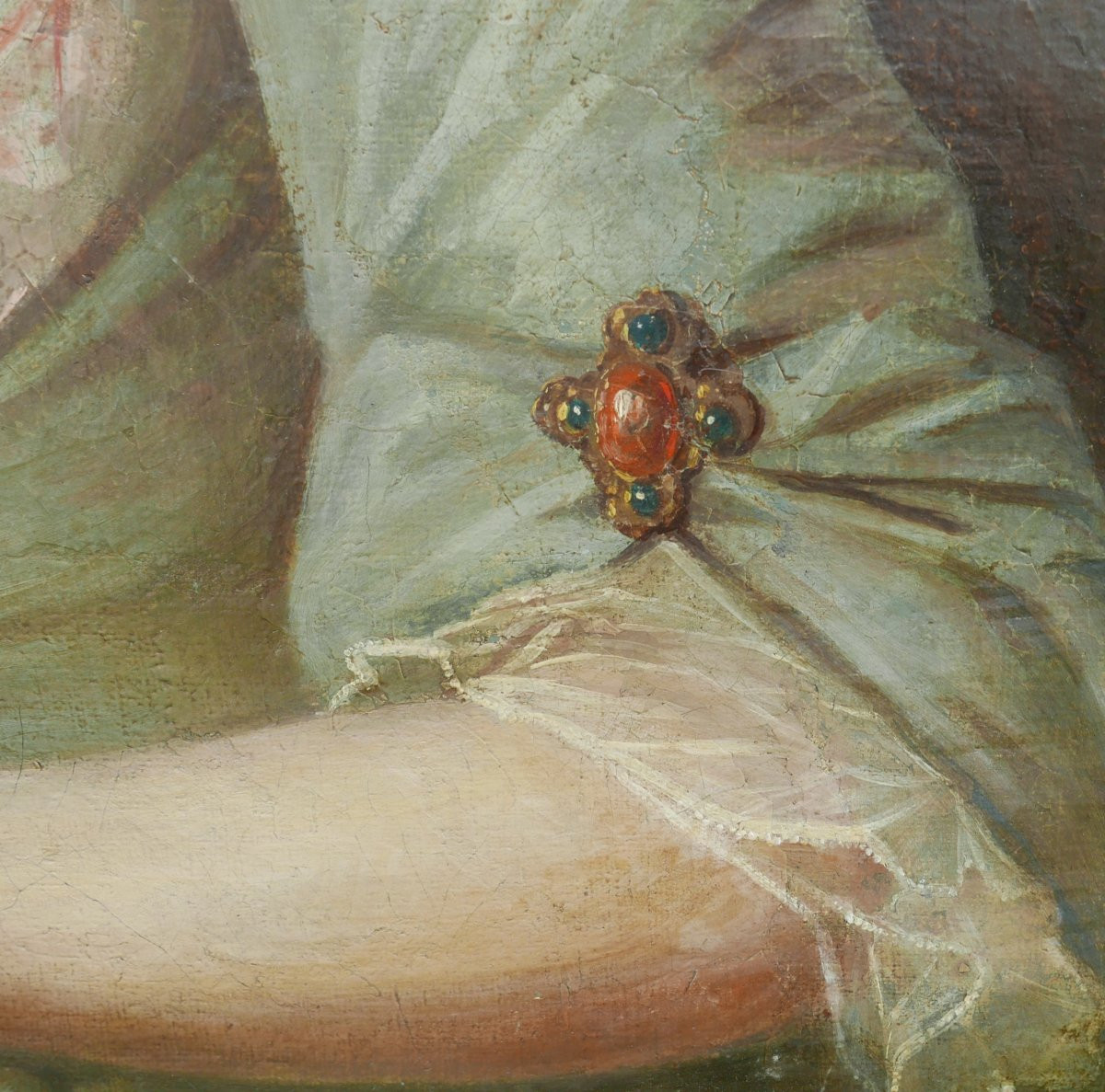 Portrait de Femme Diane Chasseresse Huile/Toile du XVIIIème siècle-photo-6