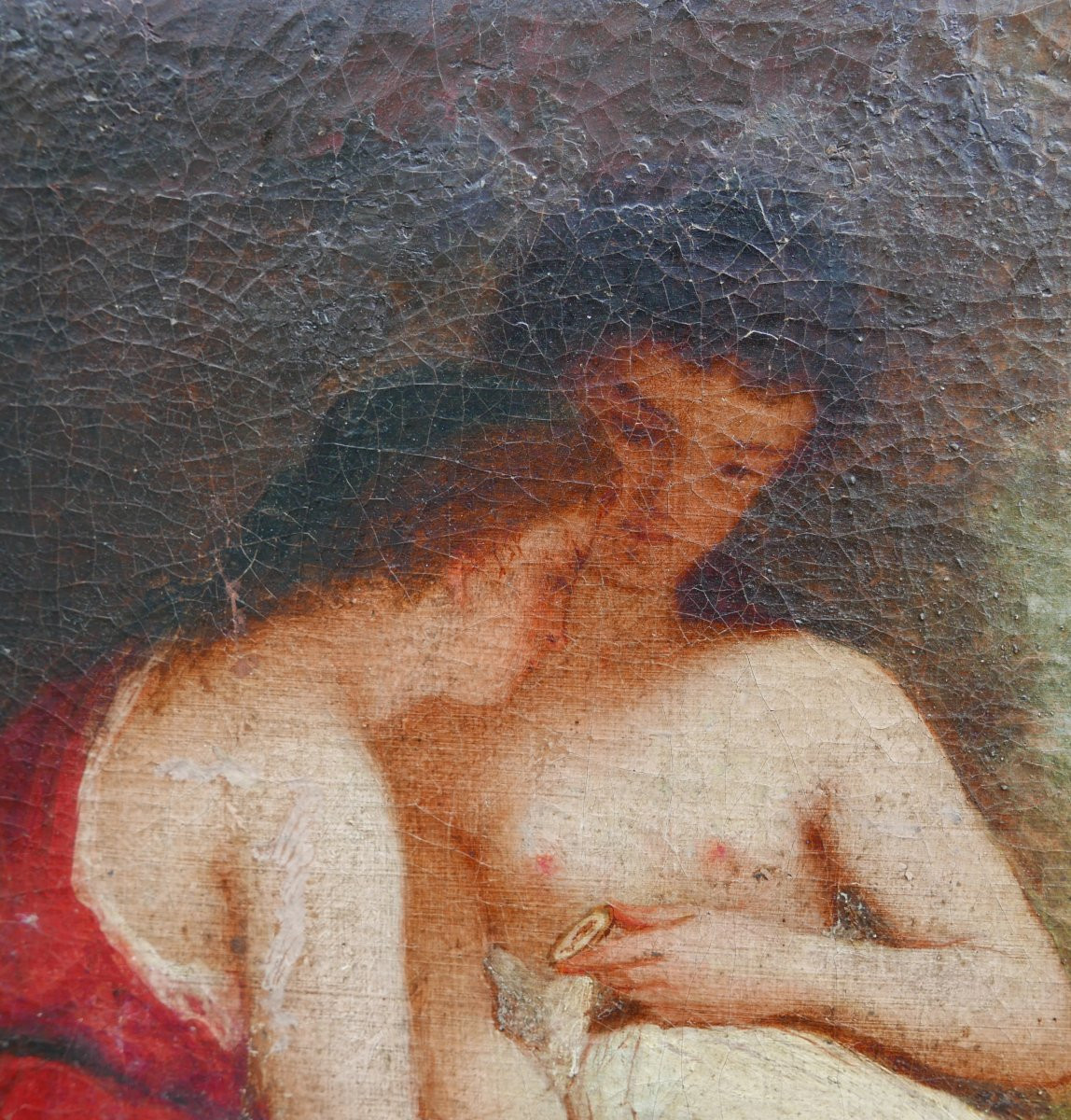 Genre Scene Painting French School Oil/canvas 18th Century-photo-2