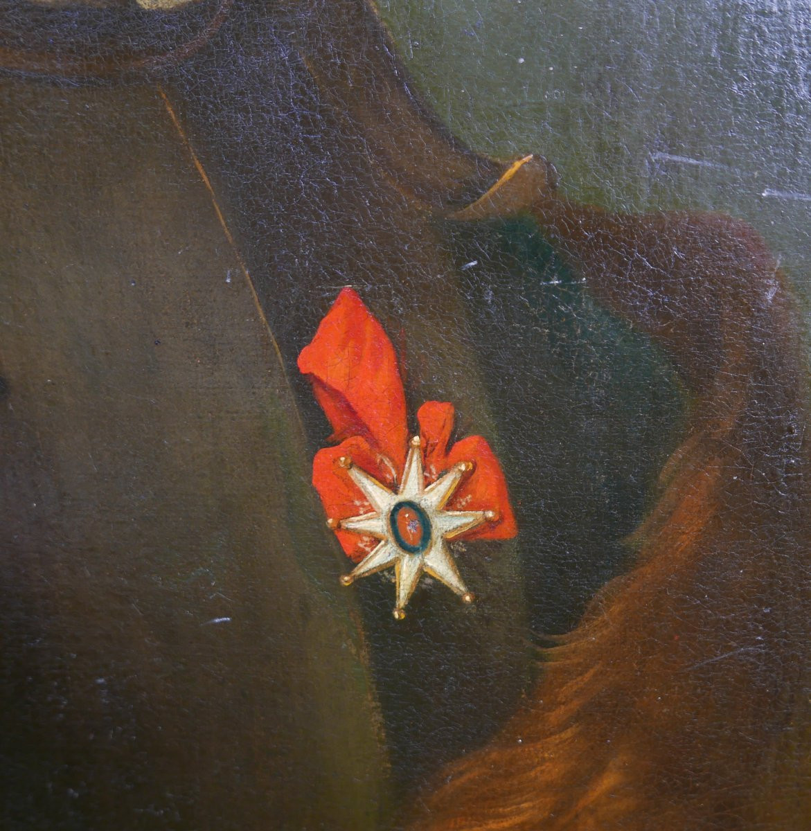 Portrait Of A Male Officer In Armor Oil/canvas From The 18th Century-photo-1