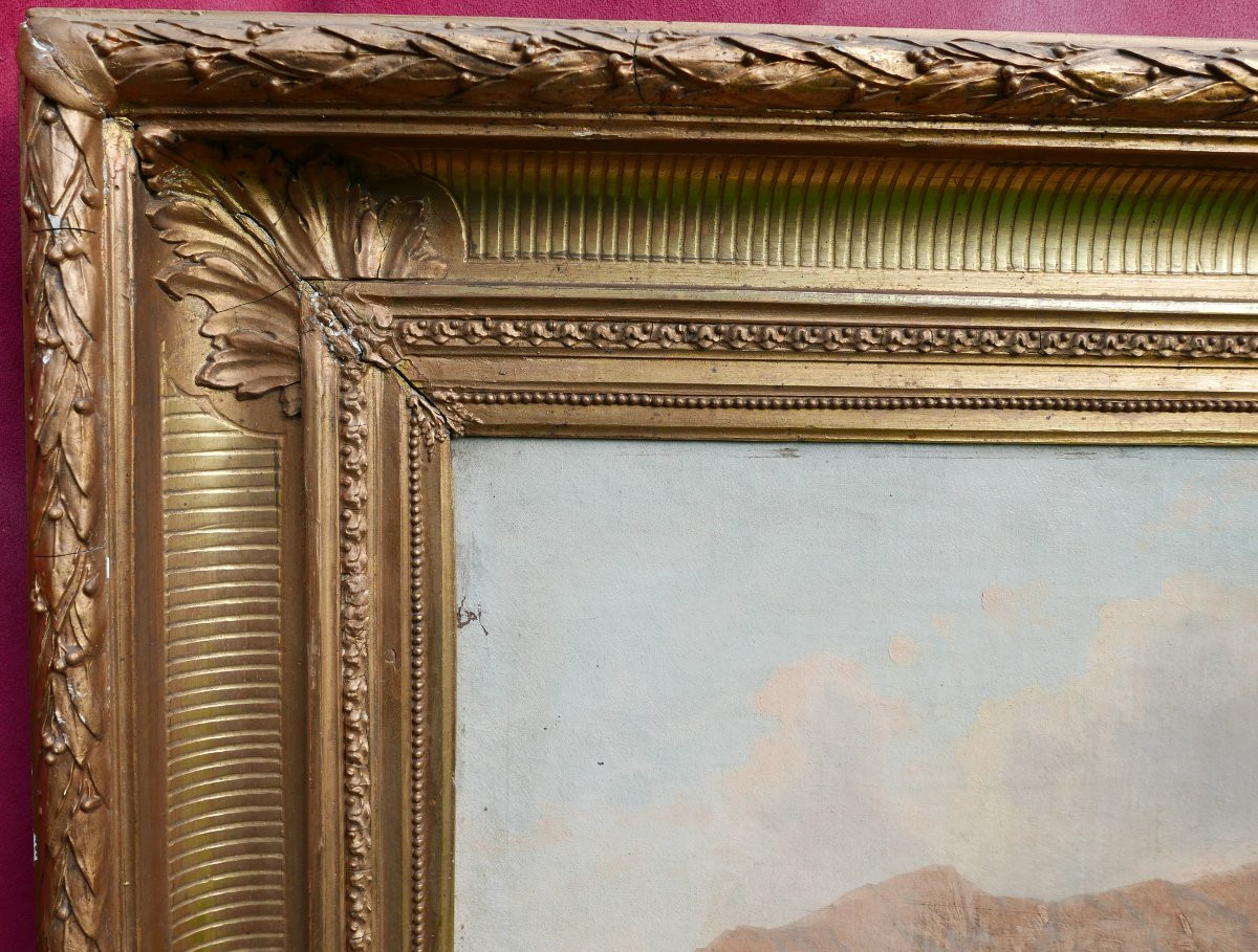 Ehrmanns Tableau Paysage Lac en Montagne Huile/Toile du XIXème siècle Signé-photo-5