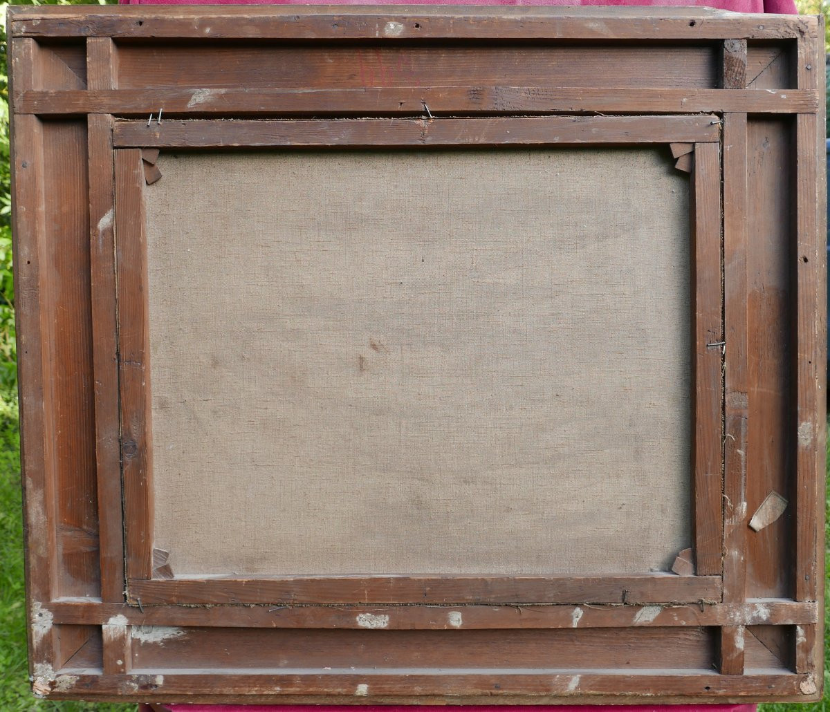 Ehrmanns Tableau Paysage Lac en Montagne Huile/Toile du XIXème siècle Signé-photo-7