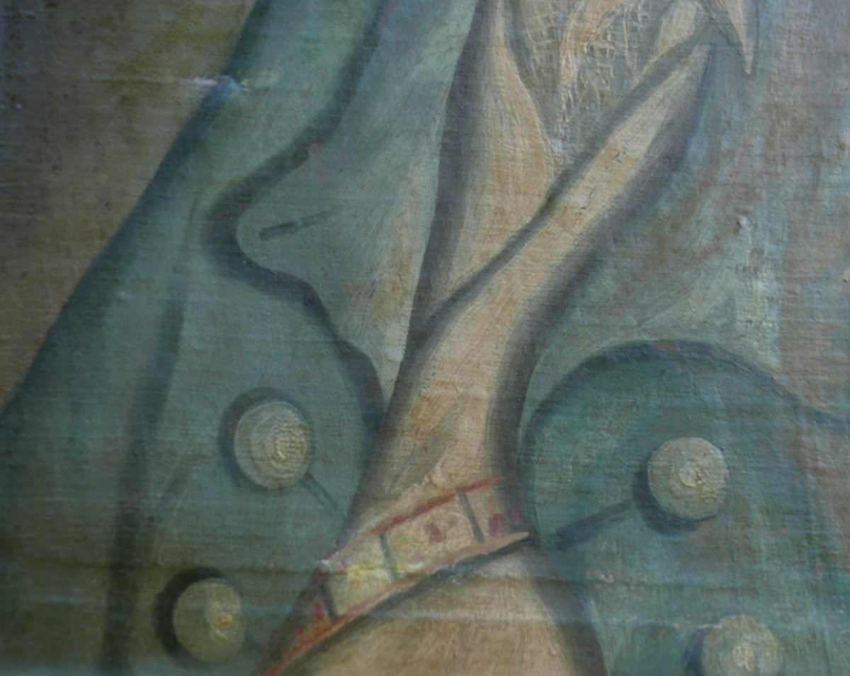 Portrait d'Homme Epoque Louis XVI Huile/Toile du XVIIIème siècle-photo-1