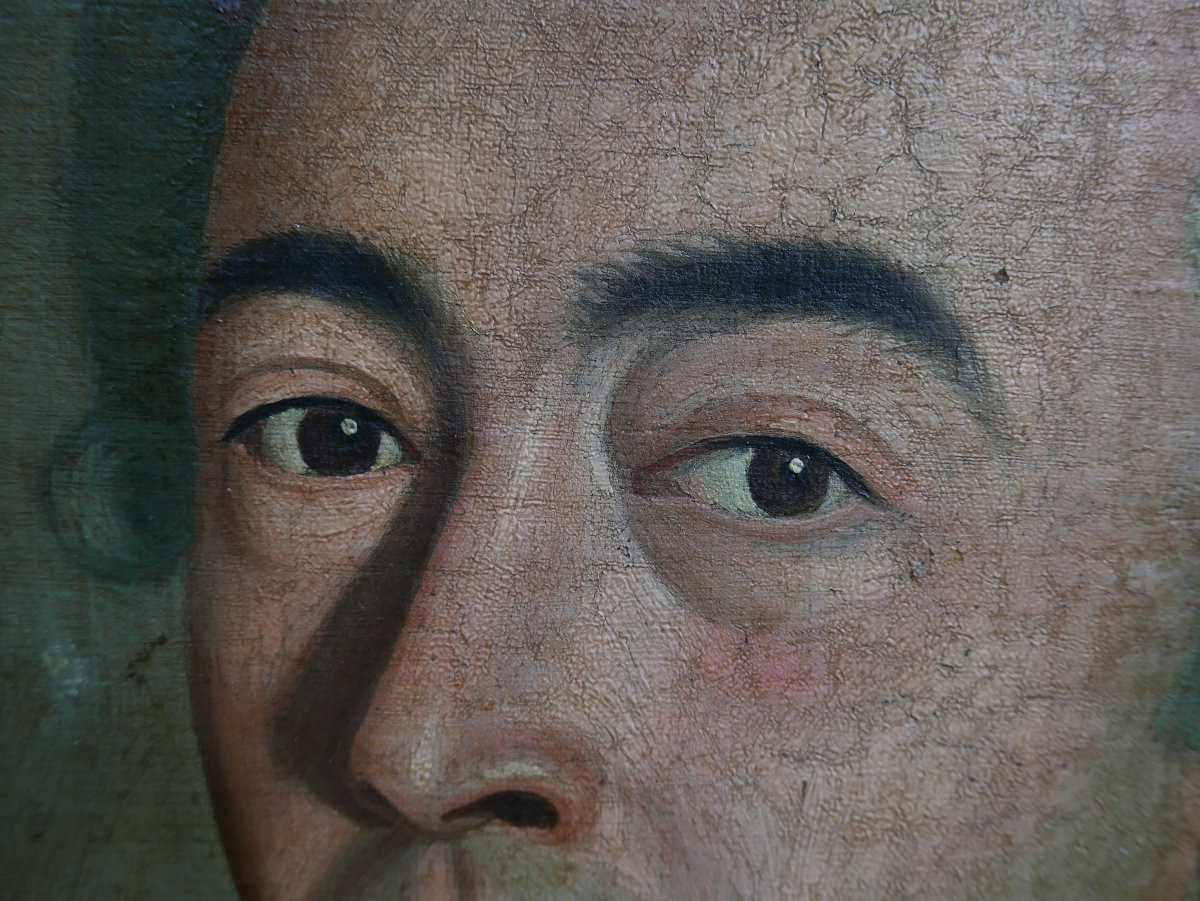 Portrait d'Homme Epoque Louis XVI Huile/Toile du XVIIIème siècle-photo-3