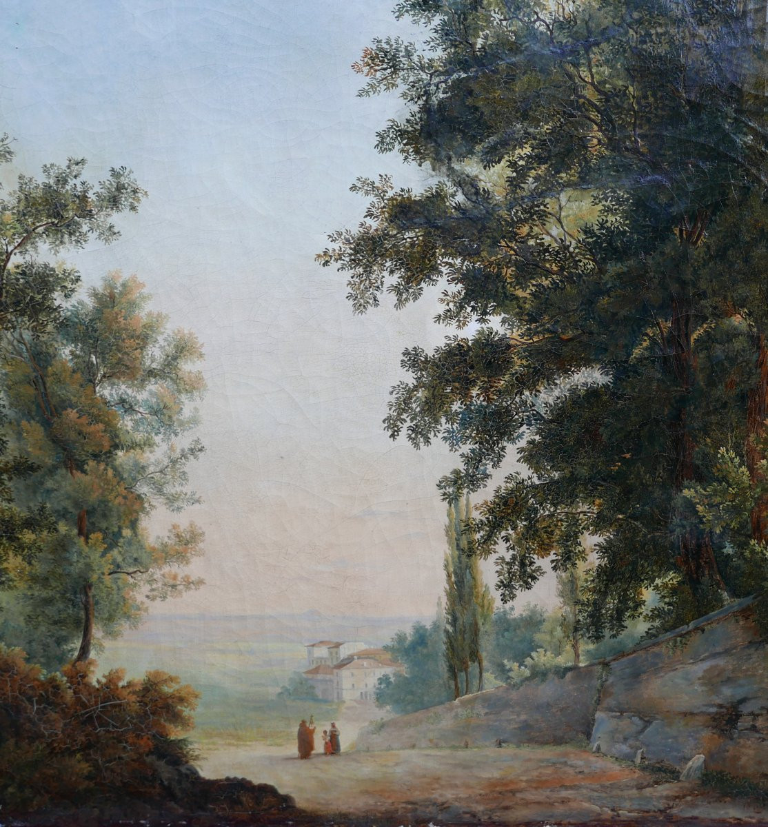 Scène de Genre Moine Itinérant Huile/Toile du XIXème siècle-photo-3