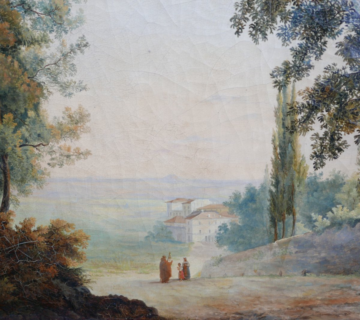 Scène de Genre Moine Itinérant Huile/Toile du XIXème siècle-photo-4