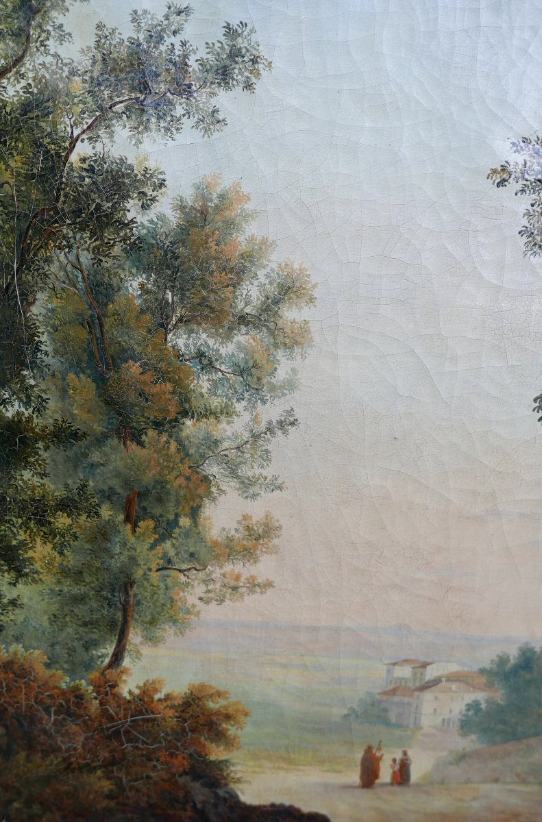 Scène de Genre Moine Itinérant Huile/Toile du XIXème siècle-photo-2