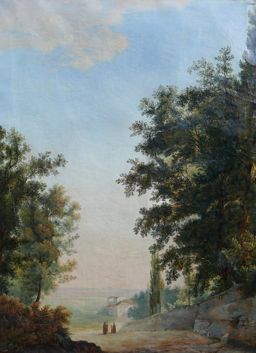 Scène de Genre Moine Itinérant Huile/Toile du XIXème siècle