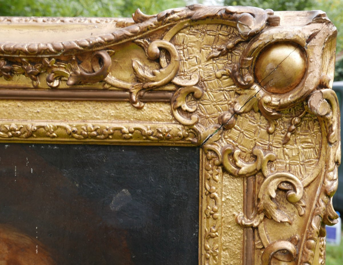 Grand Portrait de Jeune Femme au Chat Huile/Toile fin XVIIIème siècle-photo-6