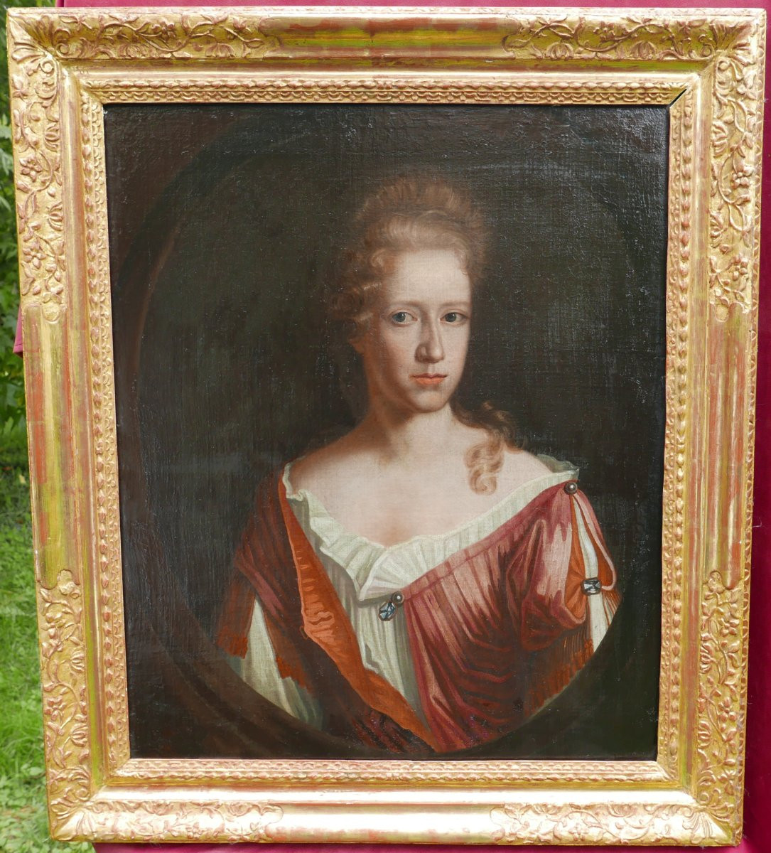 Portrait Of A Woman, Louis XIV Period, Oil/canvas, Early 18th Century-photo-2