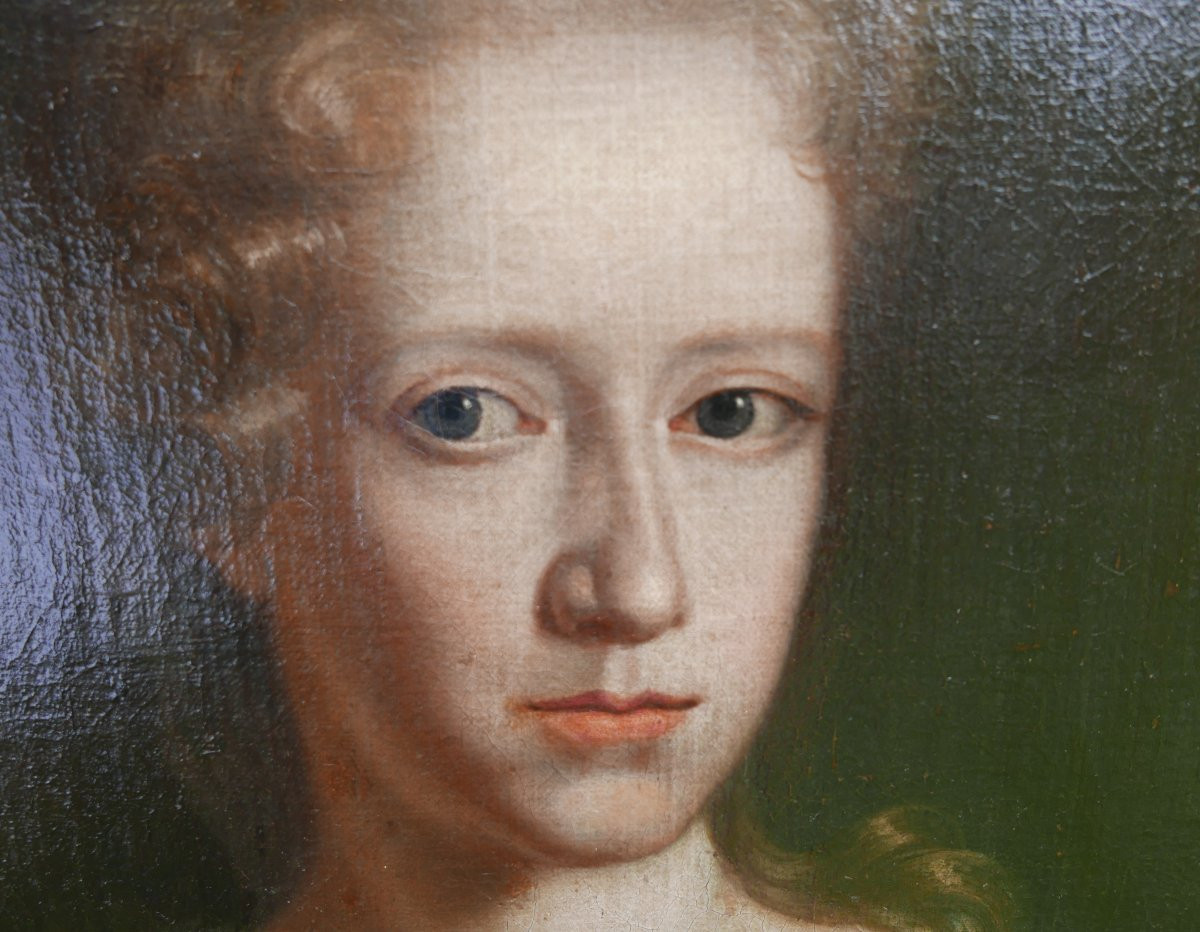 Portrait Of A Woman, Louis XIV Period, Oil/canvas, Early 18th Century-photo-1