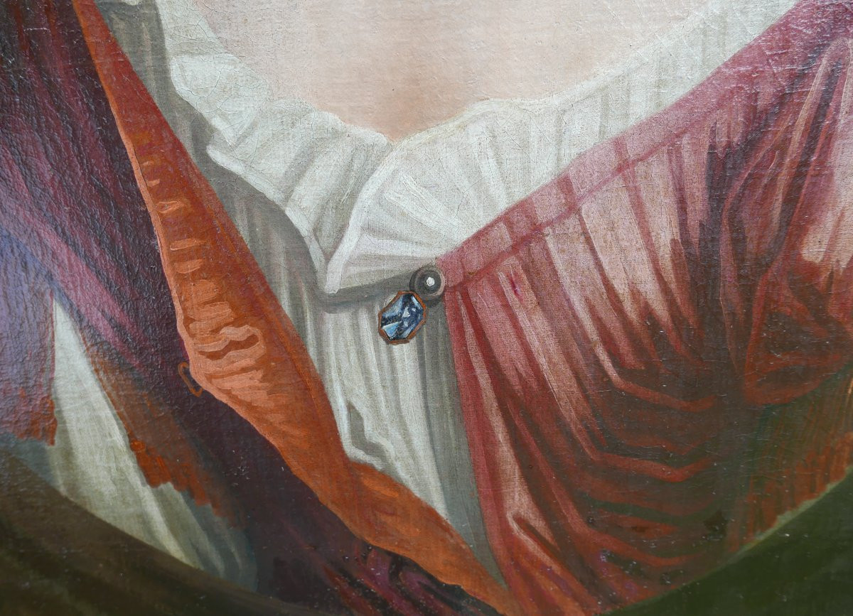 Portrait Of A Woman, Louis XIV Period, Oil/canvas, Early 18th Century-photo-3