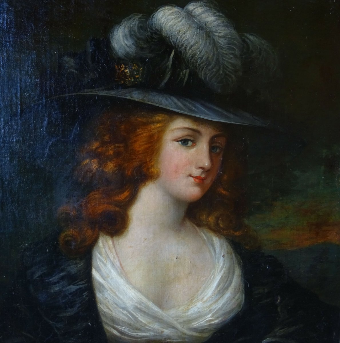 Portrait Of A Woman, English School, 18th Century, Oil On Canvas-photo-4