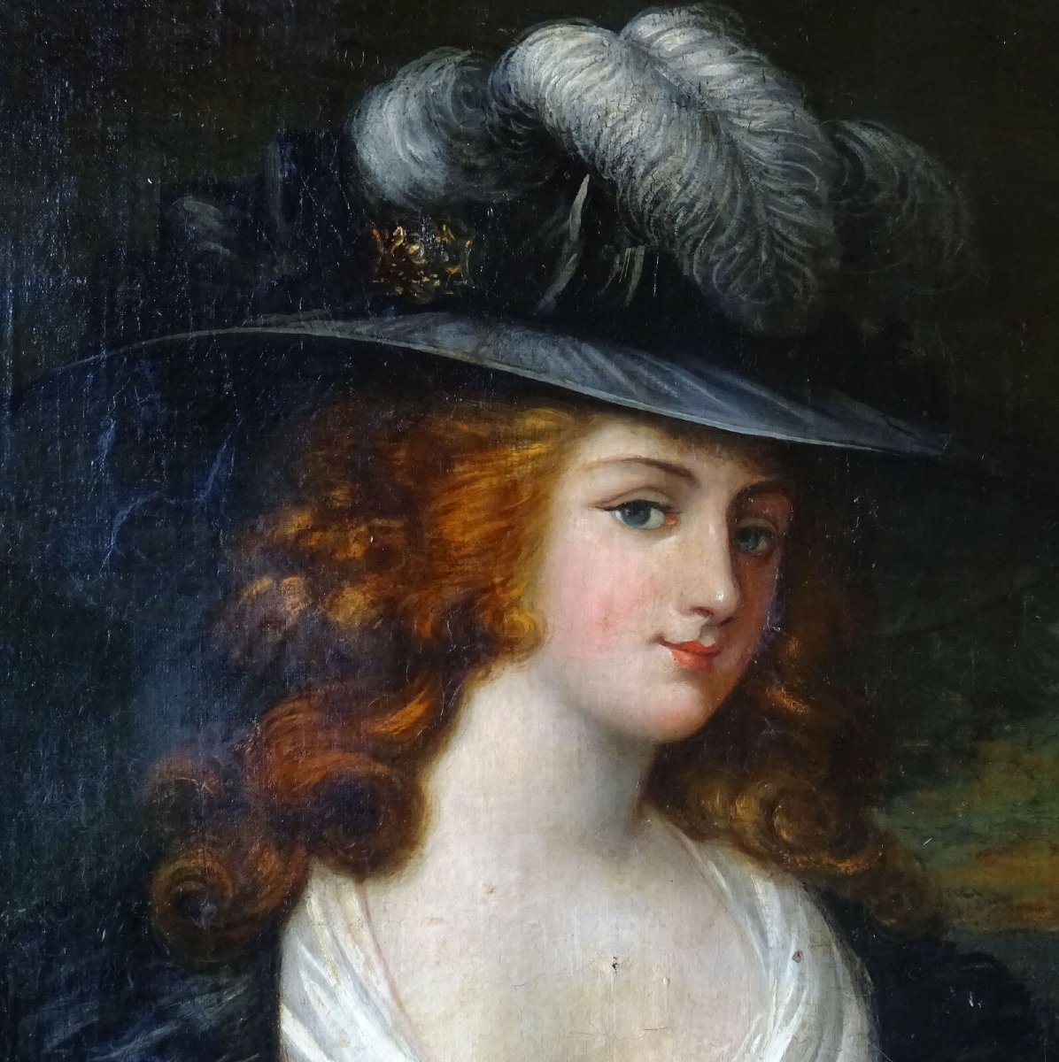 Portrait Of A Woman, English School, 18th Century, Oil On Canvas-photo-1