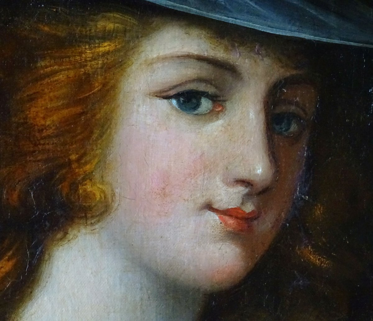 Portrait Of A Woman, English School, 18th Century, Oil On Canvas-photo-2