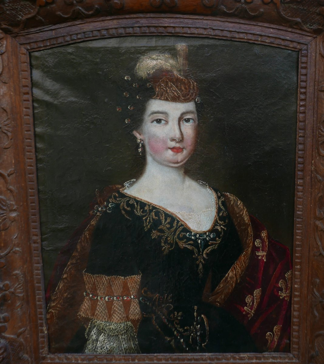 Portrait Of A Woman Louise-françoise De Bourbon Oil/canvas Late 17th Century-photo-3
