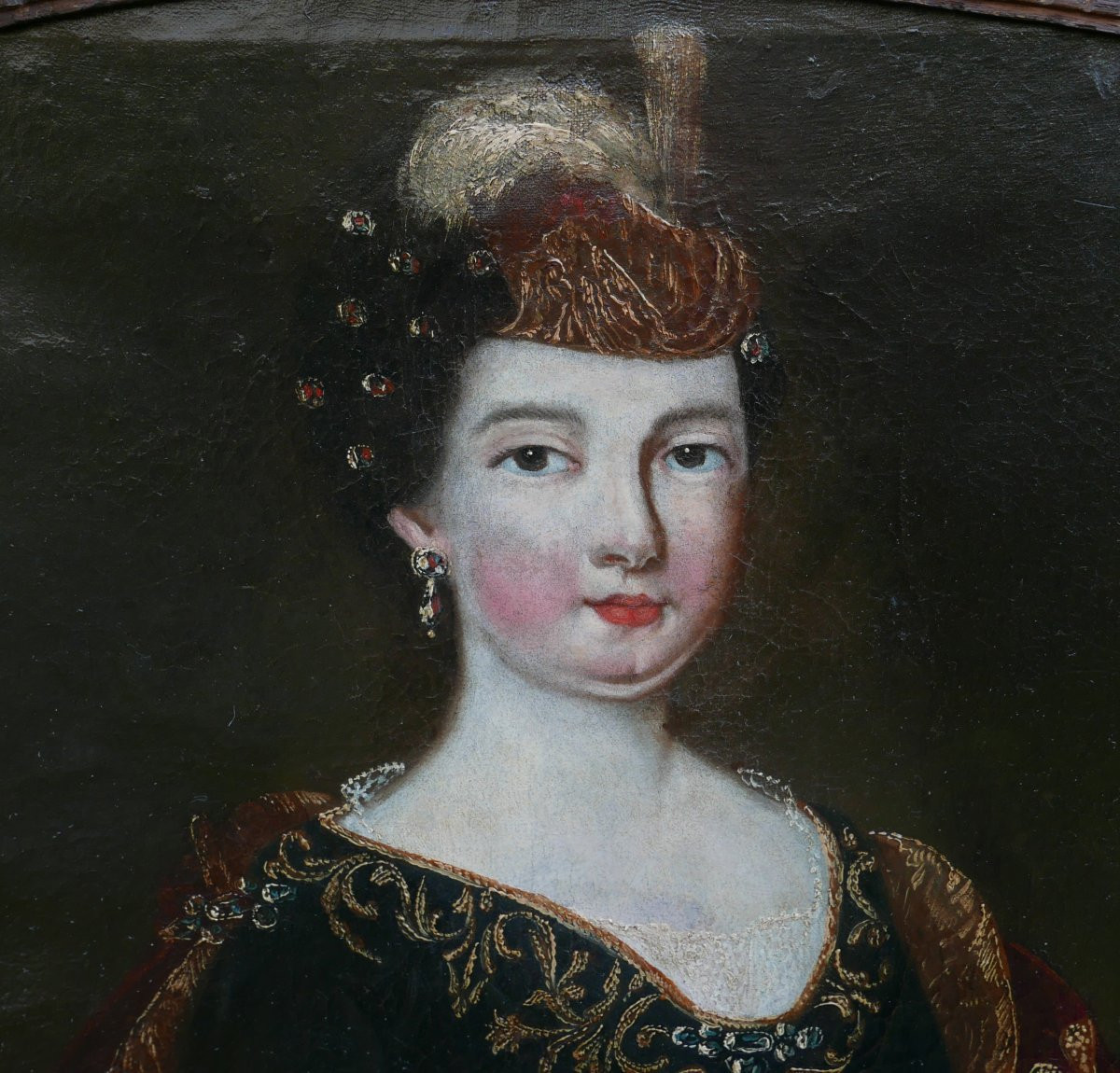 Portrait Of A Woman Louise-françoise De Bourbon Oil/canvas Late 17th Century-photo-1