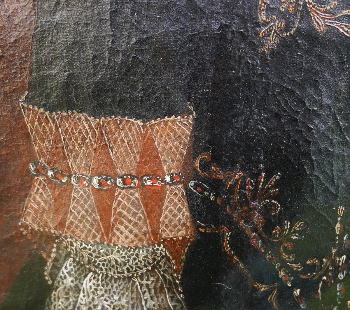 Portrait Of A Woman Louise-françoise De Bourbon Oil/canvas Late 17th Century-photo-4