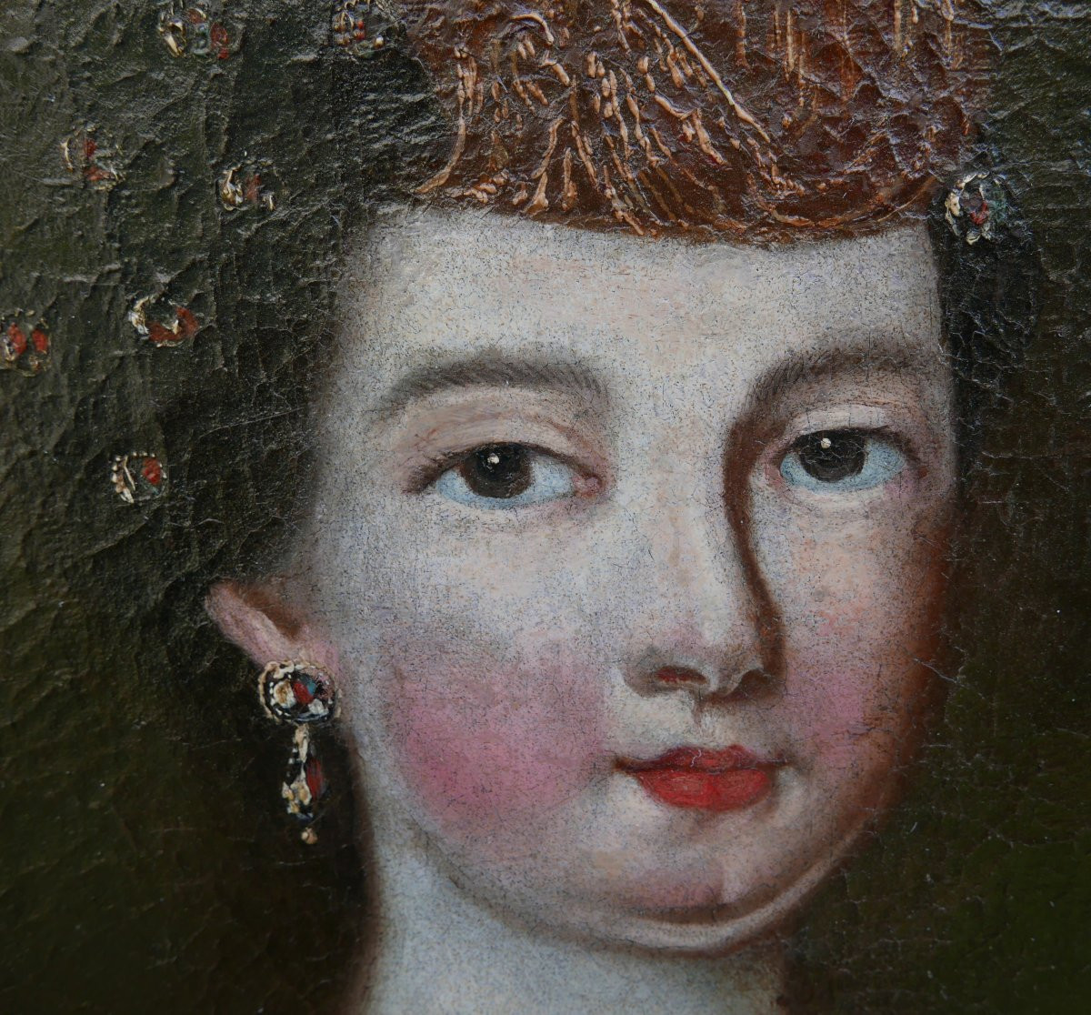 Portrait Of A Woman Louise-françoise De Bourbon Oil/canvas Late 17th Century-photo-5