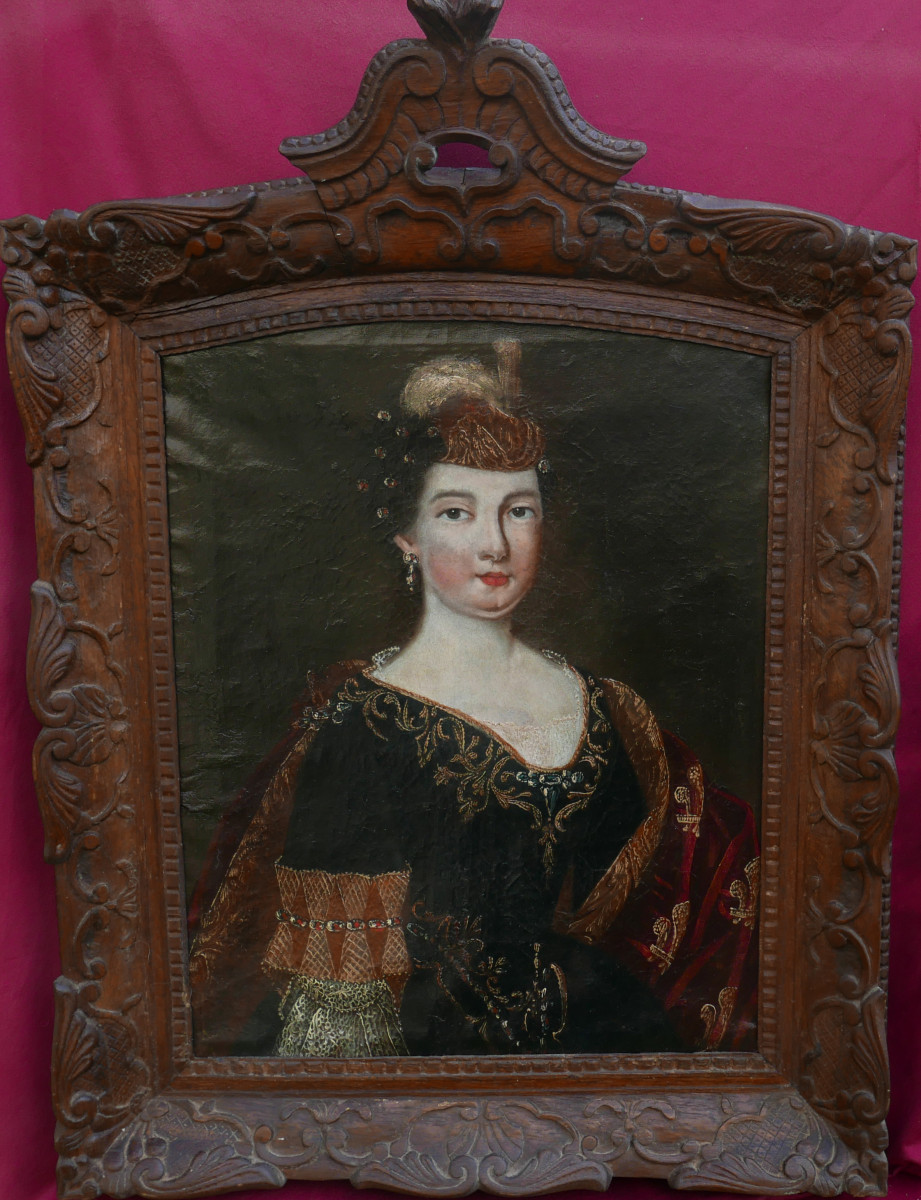 Portrait Of A Woman Louise-françoise De Bourbon Oil/canvas Late 17th Century
