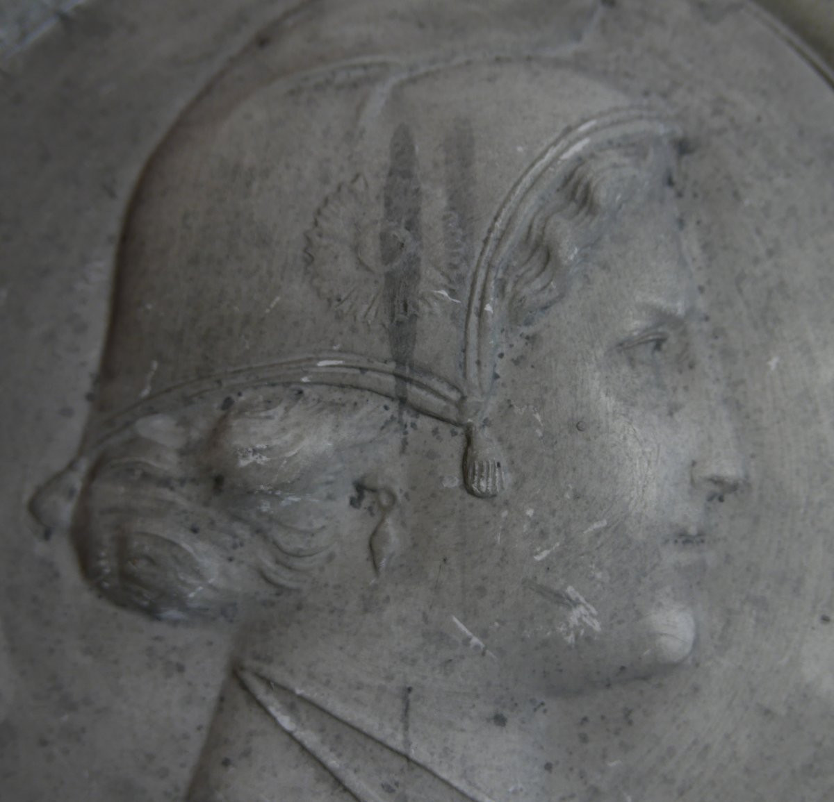 Large Marianne Medallion, Late 18th - Early 19th Century, Hard Plaster-photo-2