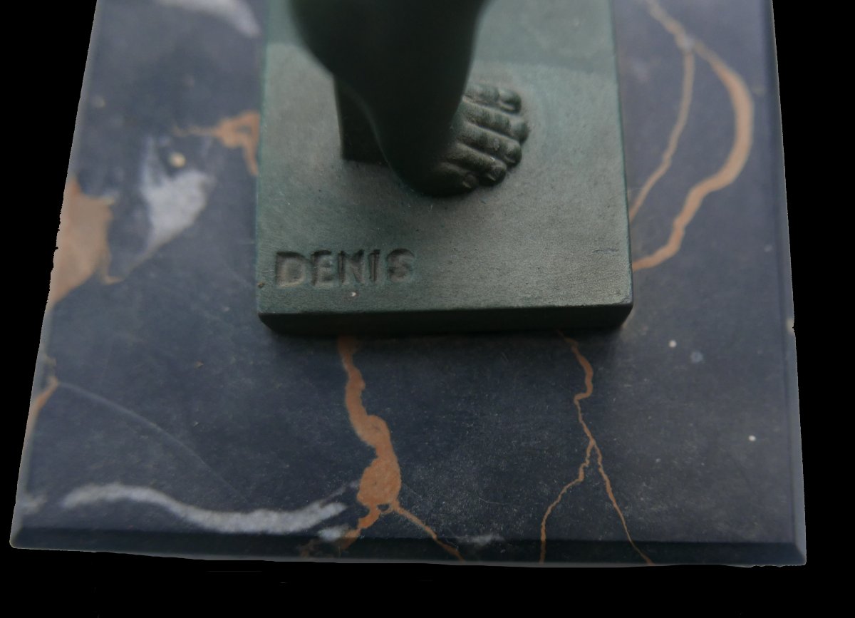 Regule Art Deco Statue Of A Dancer, Signed Denis Production Max Le Verrier-photo-1