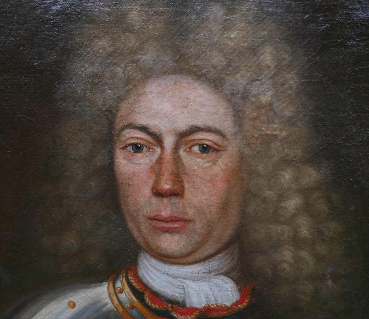 Portrait Of A Man, Captain Of Nonancourt, In Armor, Oil On Canvas, 17th Century-photo-4