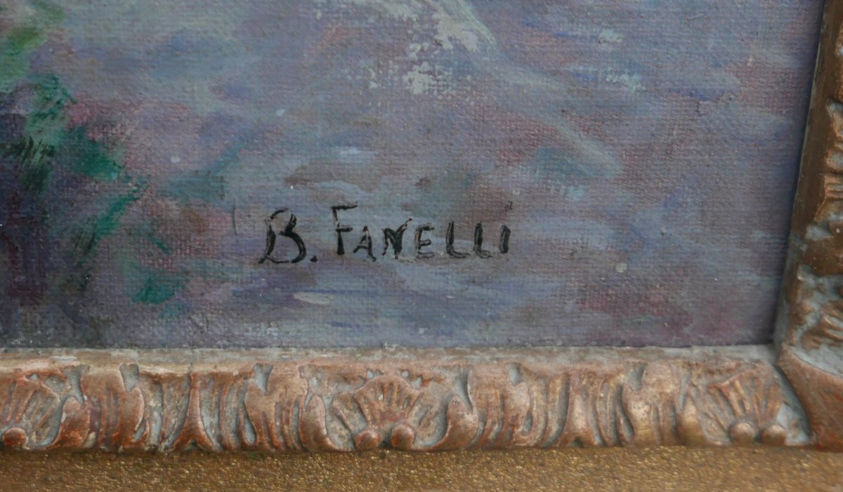 Fanelli Tableau Paysage Marine Italie Huile/Toile fin XIXème siècle Signé-photo-5