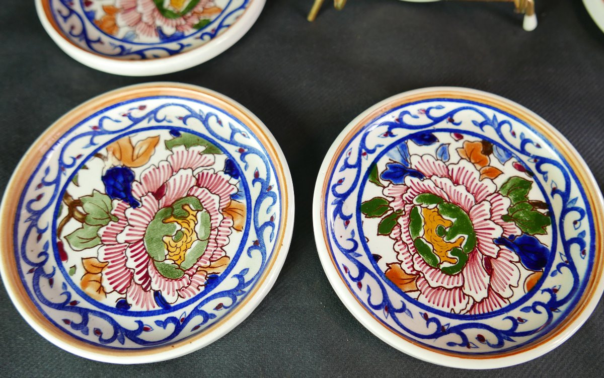 Faïence de Gien Décor Pivoine Dessous de Bouteille 1971-photo-3