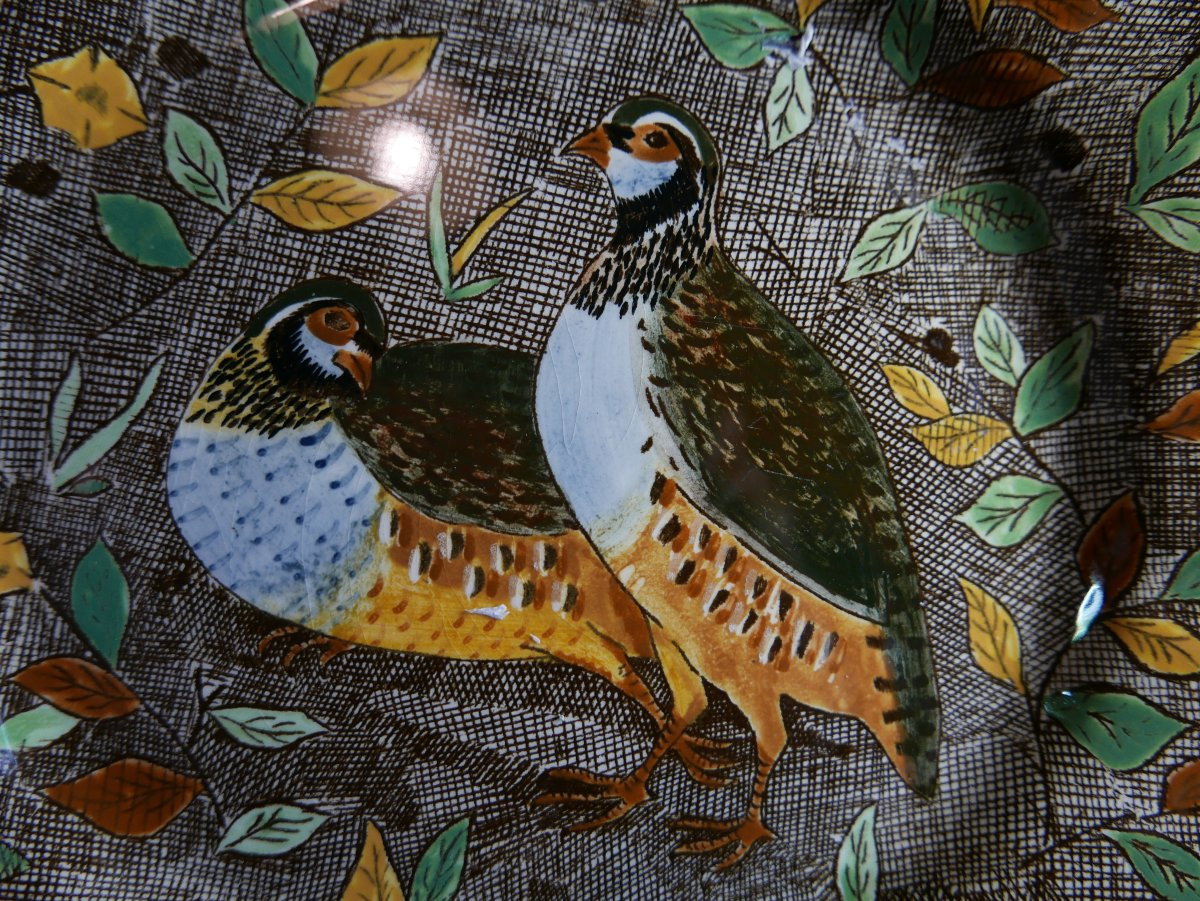 Jean Bertholle Perdrix Service Rambouillet années 1970 Assiette Dessert-photo-2